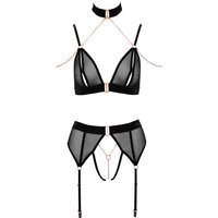 BH plus Straps-Slip ouvert mit Samt-Details und roségoldfarbenen Accessoires