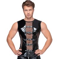 Shirt aus bi-elastischem Lack und Netz